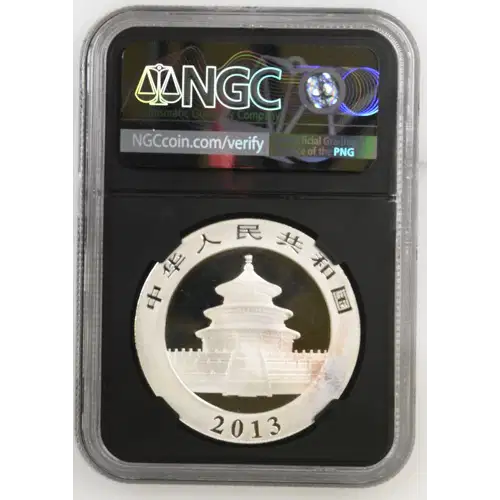 2013 - 1oz Panda Silver Coin - China 10Yn - NGC GEM UNC. (S14-B15)